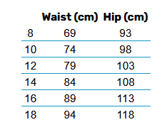 2025 Musto Womens Bottoms 0 Size Chart